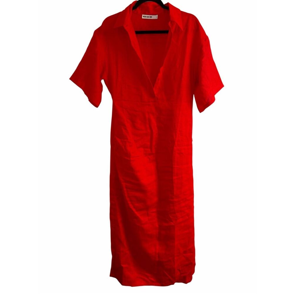 ✨SNEAKY LINK Lefka Midi Red Sz Large Dress✨ - Picture 11 of 16